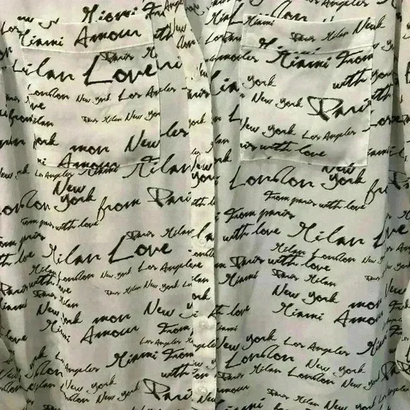 Candie's Black and White Bouse Sz XS - Picture 5 of 11